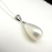 bridal jewelry wedding jewelry pearl necklace weddding necklace bridal necklace shell teardrop necklace with silver chain - Free US shipping