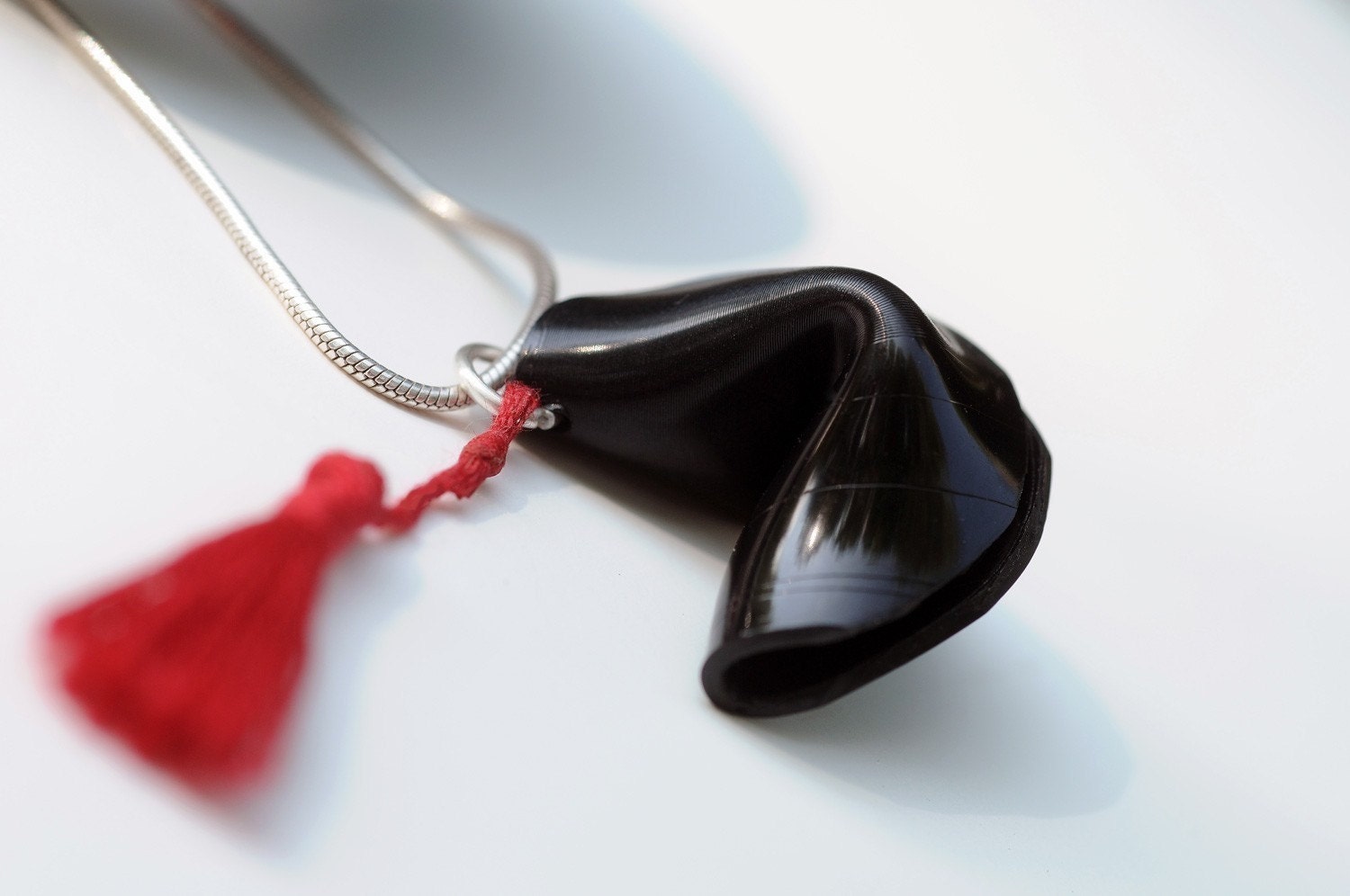 Upcycled Vinyl Fortune Cookie Pendant