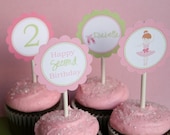 Ballerina Printable Party Cupcake Topper - Sweet Ballerina Collection by Tweedle Dee Designs