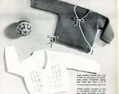 1968 Vintage Baby Surplice and Raglan Sleeve Sweater Knitting Pattern PDF