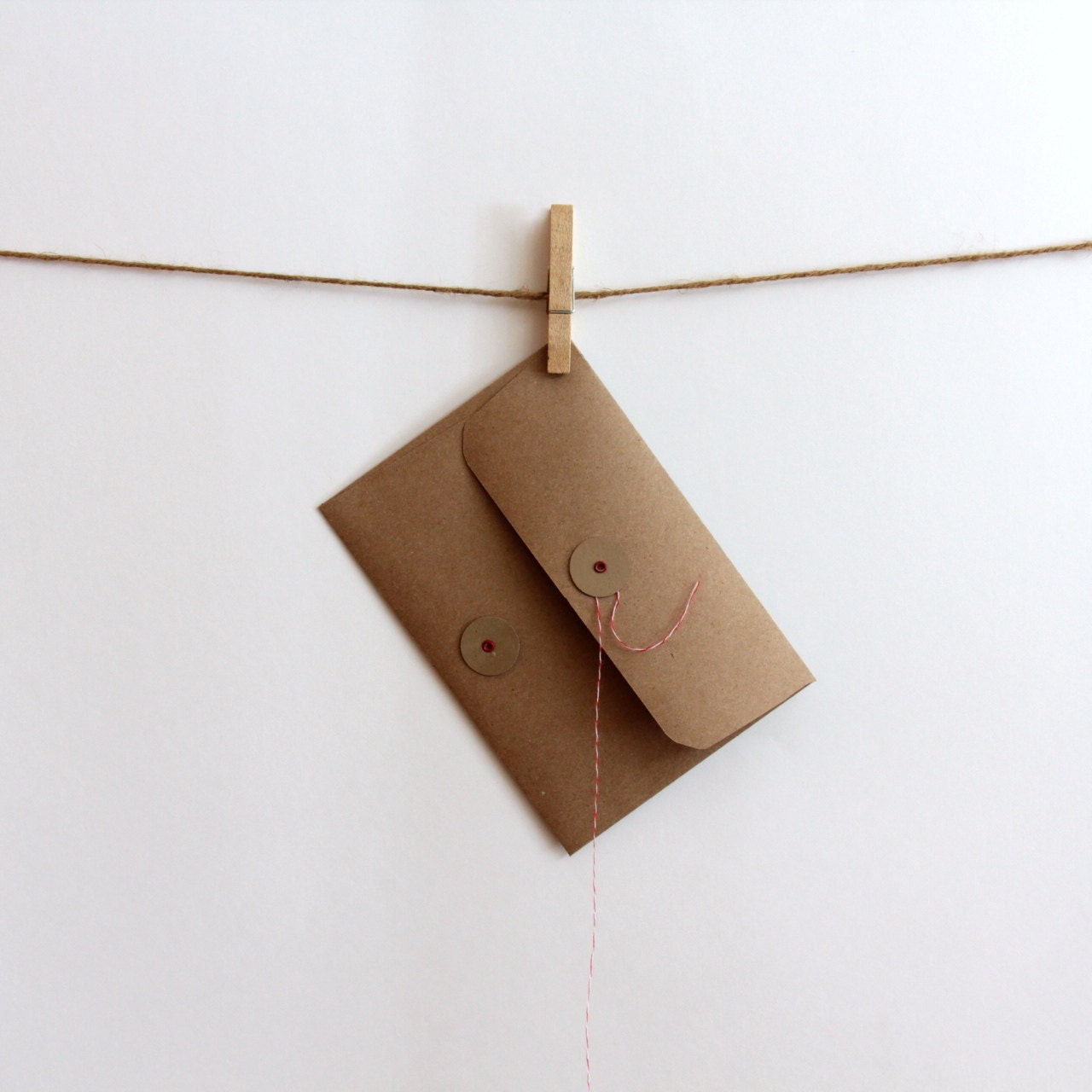 Kraft String Tie Envelopes A7 (set of 6) for 5 x 7 cards and photos