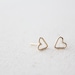Tiny Open Heart Earring Studs - Hand Formed - Yellow Gold or Rose Gold or Silver - Lorelai