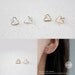 Tiny Open Heart Earring Studs - Hand Formed - Yellow Gold or Rose Gold or Silver - Lorelai