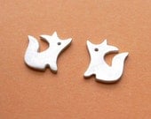 Fox Stud Earrings - animal silver - casual jewelry