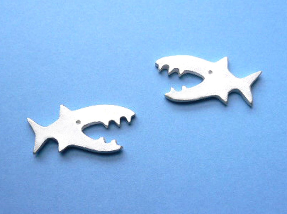 Shark Stud Earring - Handmade Silver Jewelry