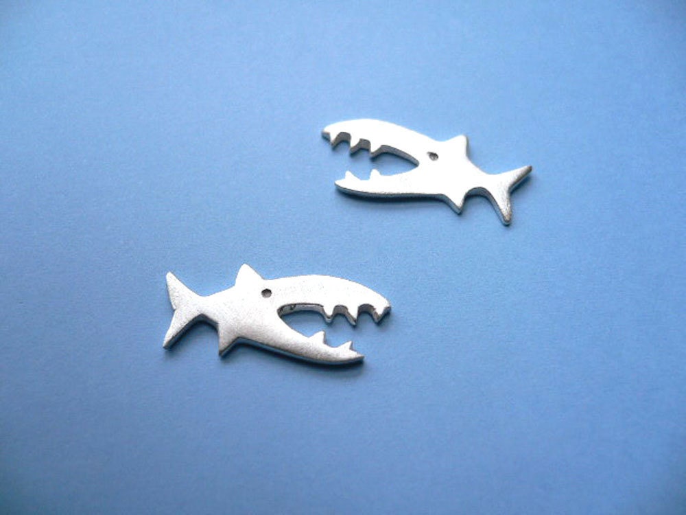 Shark Stud Earring - Handmade Silver Jewelry