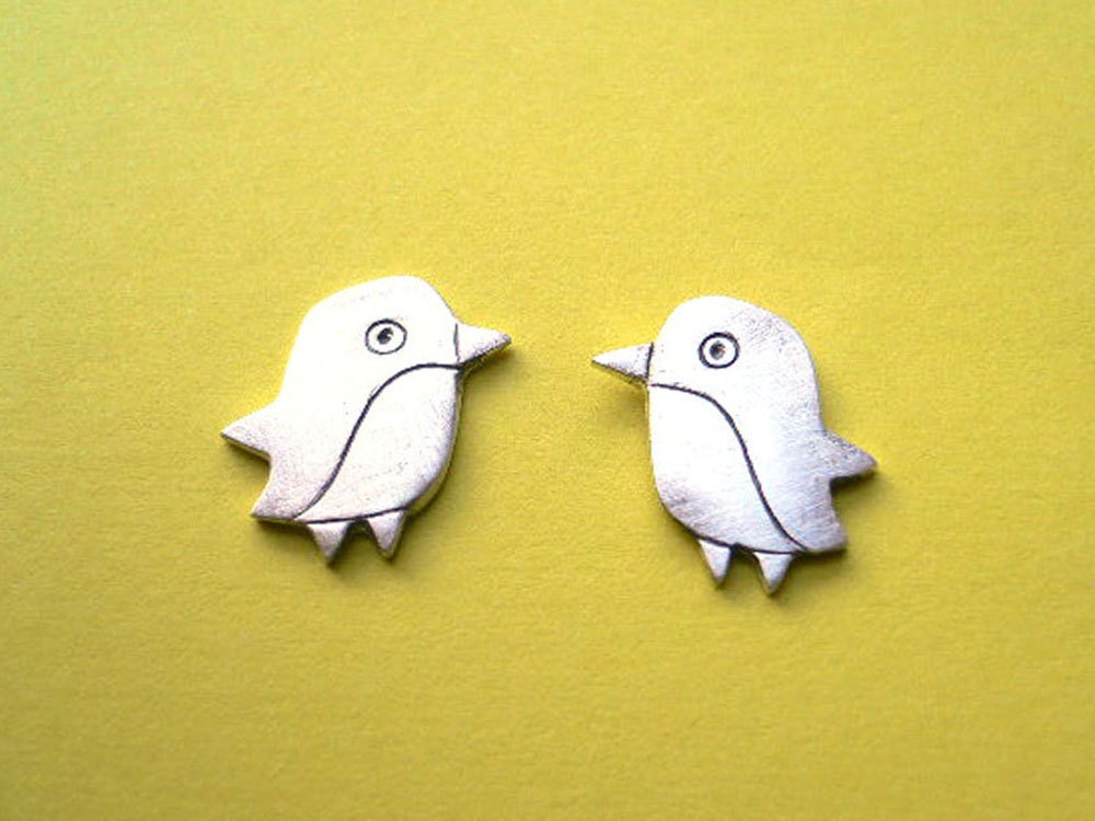 Penguin Stud Earring - Artisan Silver Jewelry