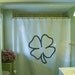 four leaf clover Shower Curtain outline luck irish eire unique bath