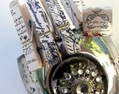 Mini Clothespins Cream with French Designs