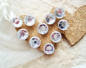 Diamond Thumb Tacks - Classic Cut Rhinestones - Set of 10 - French Market Glamorous Shabby Chic