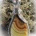 Tee Pee Canyon Agate Wire Wrapped Pendant
