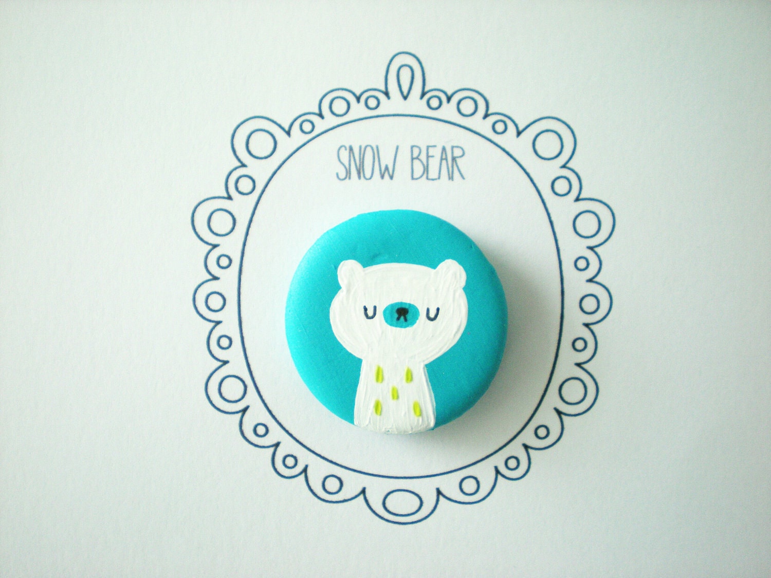 Snow Bear Brooch/ Pin