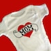 Handpainted Mom Tattoo Baby Bodysuit or Kid's T-Shirt (you pick the size) new mom gift - red and black