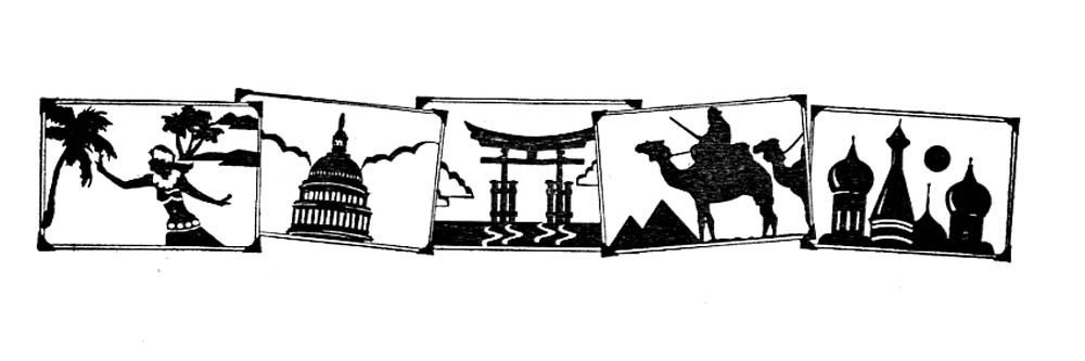 SALE - rubber stamp - travel border - unmounted