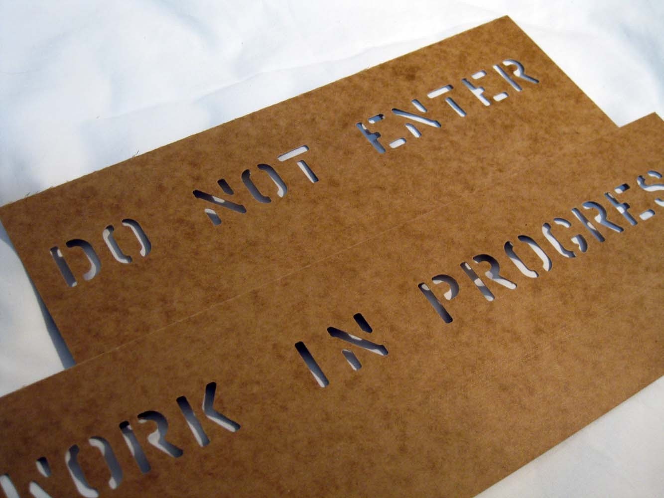 journaling stencils - WORK IN PROGRESS, DO NOT ENTER, BAD GIRLS - great for scrapbooking, altered art, etc -