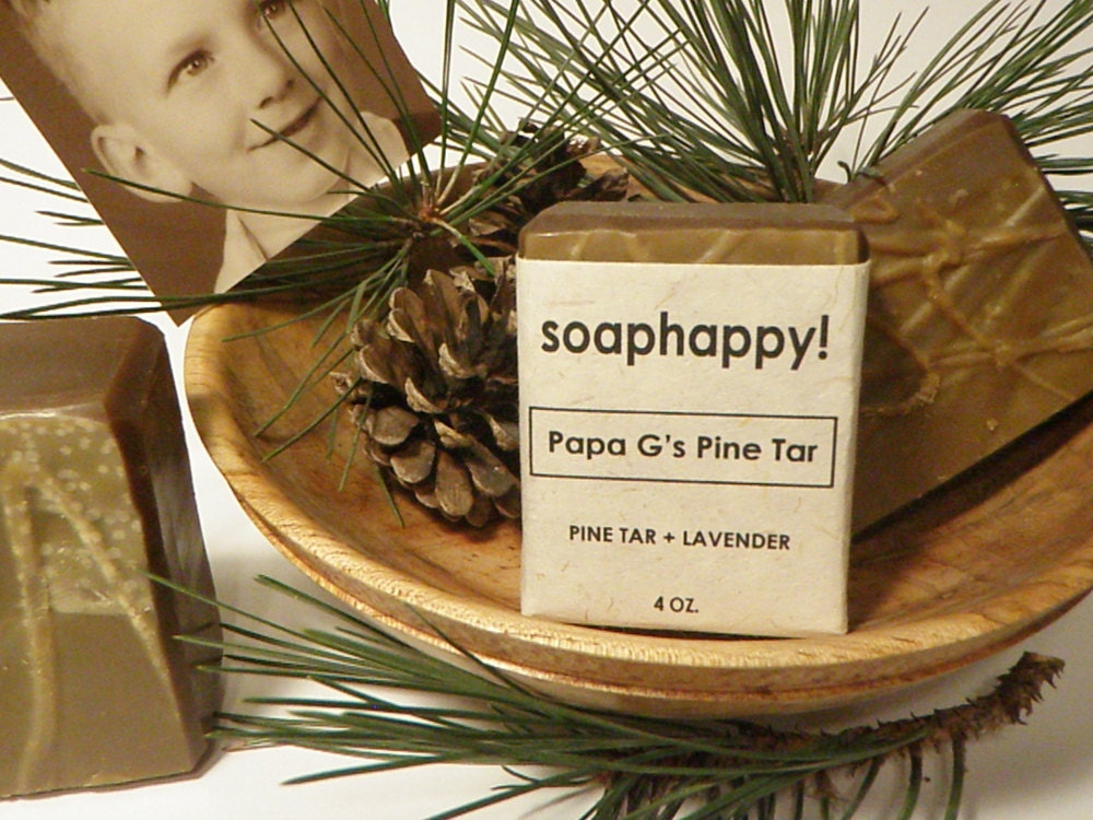 Papa G's Pine Tar--Handmade Vegan Pine Tar and Lavender Soap