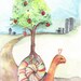 Snail moving the trees Fine ART Print