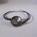 Simple round gunmetal watch part bracelet with cotton cord