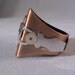RIng Copper square silver clock hand watch gears Chunky