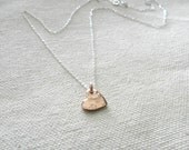 Tiny rose gold heart necklace, tiny love, sweet simple jewelry