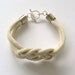 Rope bracelet with silver toggle, tie the knot, modern friendship bracelet