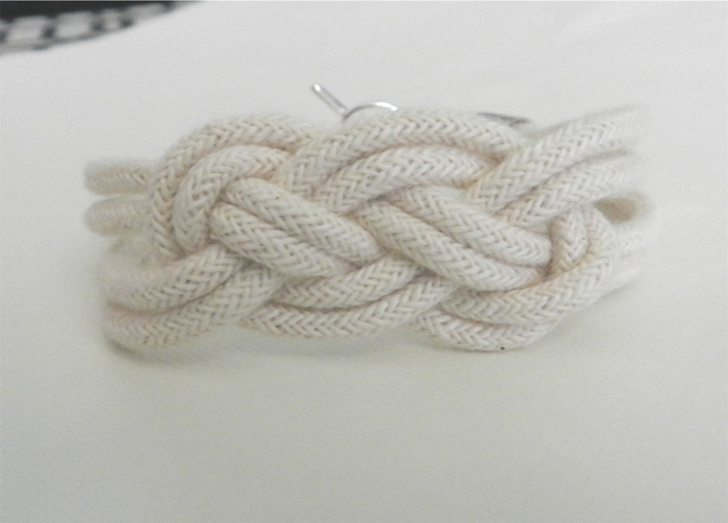 Rope bracelet with silver toggle, tie the knot, modern friendship bracelet