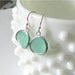 Mint glass earrings, elise, modern delicate jewelry