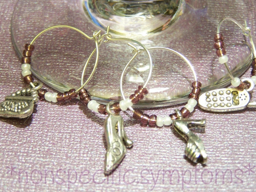 Purple Fashionista Wine Charms
