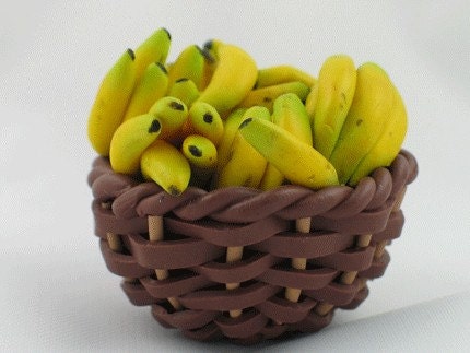 Miniature Fruit Basket - Bananas
