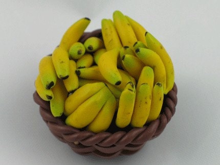 Miniature Fruit Basket - Bananas