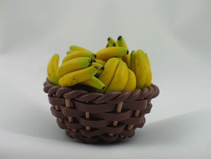 Miniature Fruit Basket - Bananas