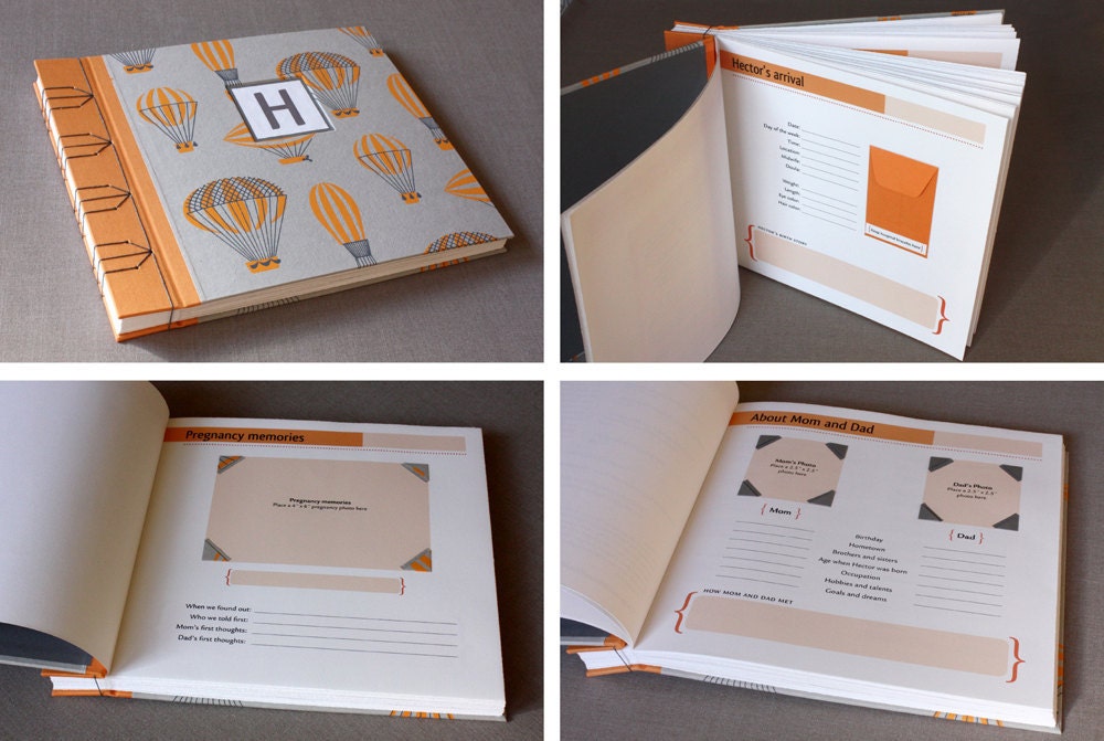 RESERVED for Cassie: Custom baby book. Premium edition, personalized with name (large 11 x 9.5)
