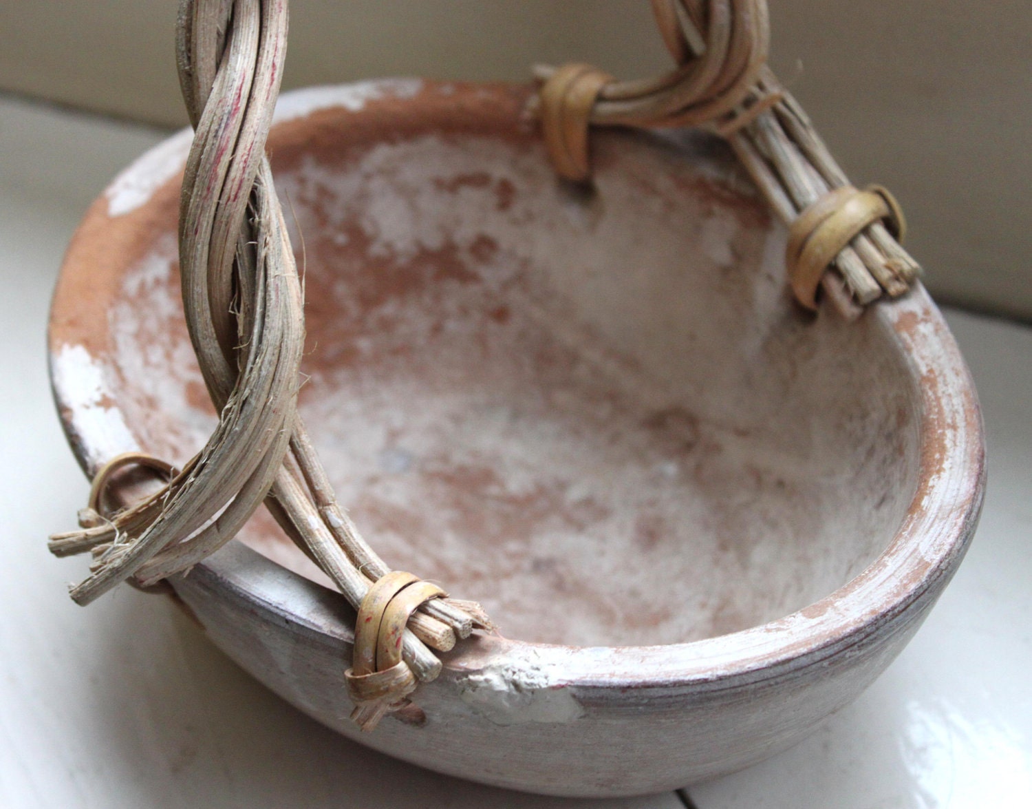 MAY 10% SALE Rustic clay basket natural, terracotta, garden, storage