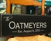 Carved Engraved Family Name Sign..8x20