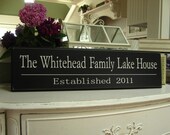 Carved Family Lake House  .....Carved Cottage Personalized Family Name Sign  8 x 30