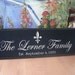 Personalized Wedding Gift....8 x 24 Black Engraved Family Name Sign with fleur de lis...