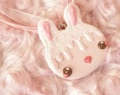 Strawberries and Cream Bunny Necklace