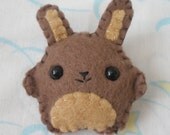 Brown Felt Bunny Brooch