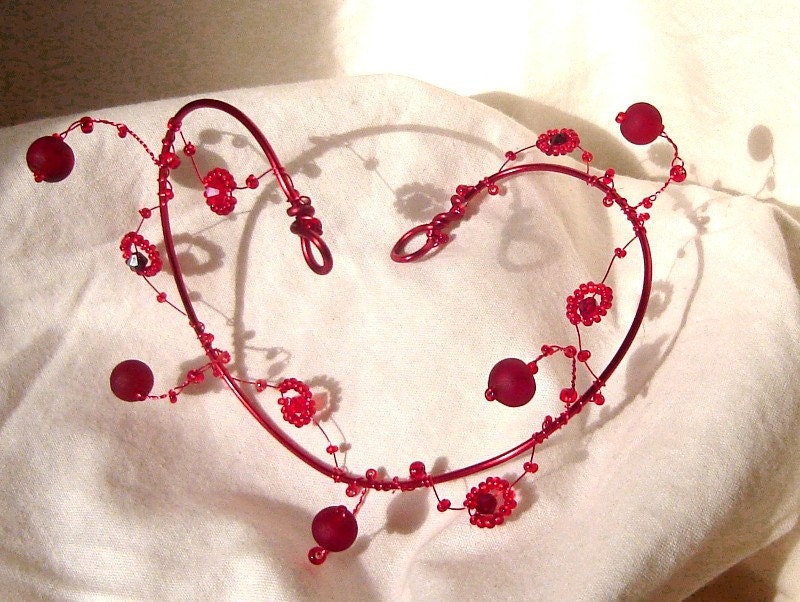 red hair vine with crystals, handmade