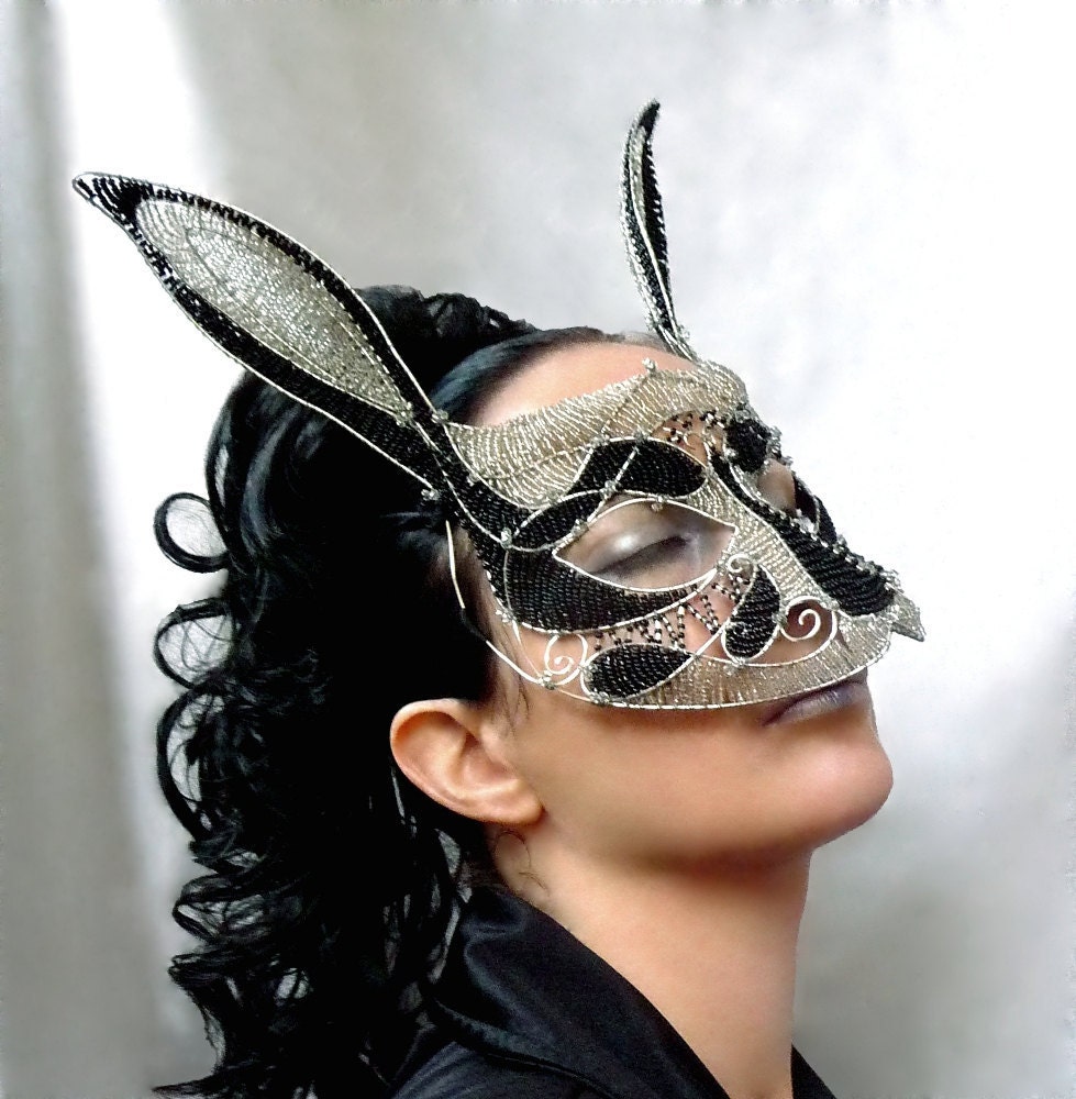Rabbit masquerade mask, ladies, handmade