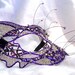 Cat masquerade mask, purple, womens, costume, accessories, handmade
