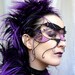 Cyber goth masquerade mask, purple, black, handmade