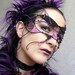 Black and blue cyber goth masquerade mask, handmade