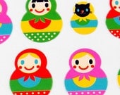 Kawaii Sticker Sheet - Matryoshka - Russian Dolls and Black Cat Dolls