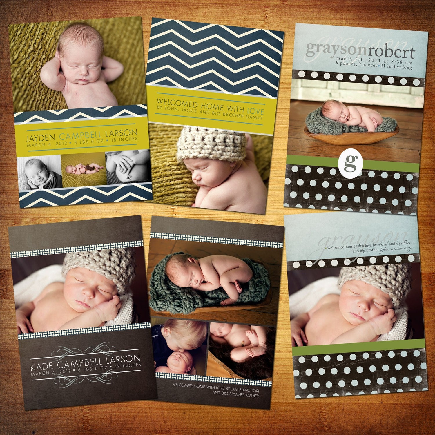 Baby Birth Announcement - PSD Template Set - LIAM