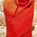 Handwoven Red And Yellow Linen Flax Scarf (Shawl)