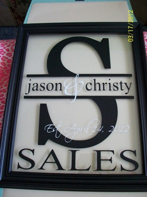 Split Letter Monogram Frame