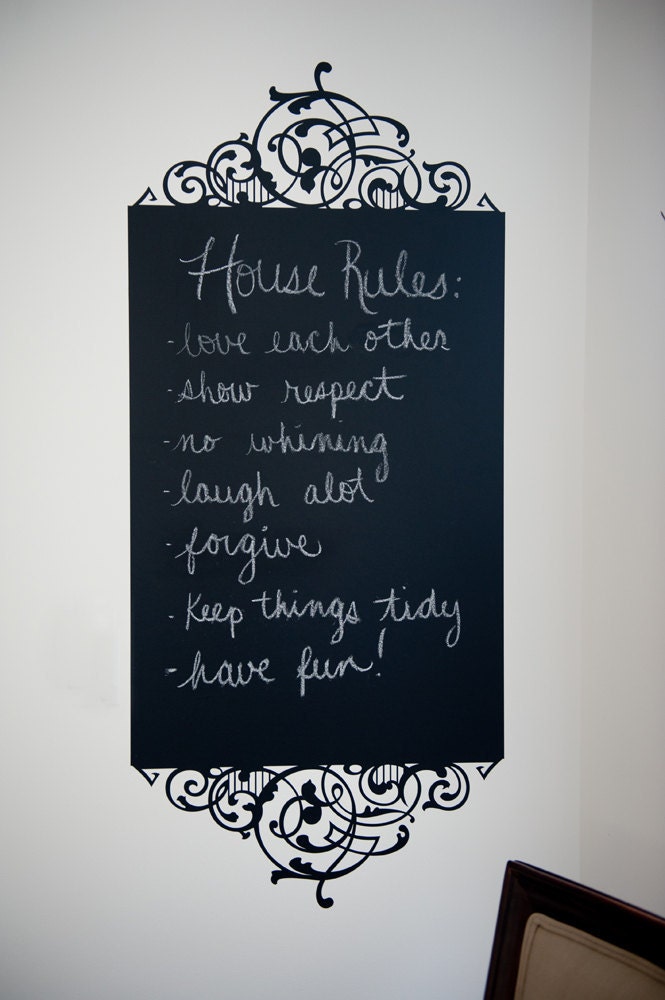Chalk Wall Decal, Frame, House Rules