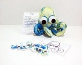 Limited edition baby octopus Klay, Blue and green tie-dye print