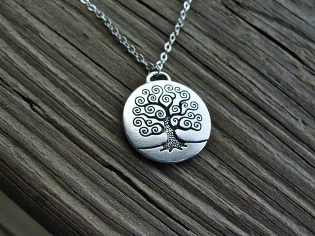 Sale - Bohemian Tree  Necklace - fine silver plated pendant - ,gift, daughter, wife, sister, birthday, anniversary, romantic